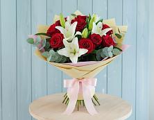 Букет цветов из:  Лилии и Розы #REPLACE_PRED# Черном Яре