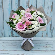 Букет цветов из:  Герберы, Альстромерии и Хризантемы #REPLACE_PRED# Черном Яре