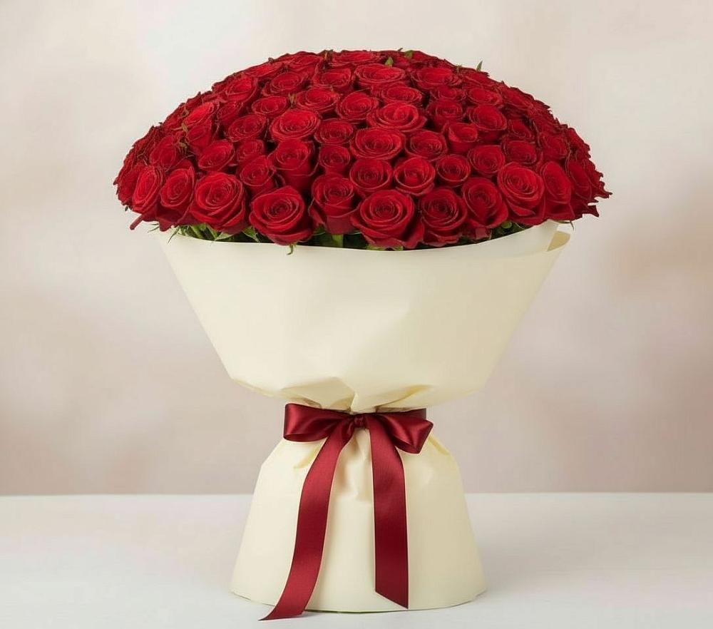 Букет 101 Красная роза Милано в Черном Яре