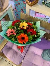 Букет цветов из:  Герберы, Хризантемы и Альстромерии #REPLACE_PRED# Черном Яре