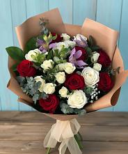Букет цветов из:  Розы и Альстромерии #REPLACE_PRED# Черном Яре