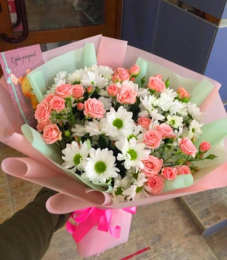 Букет цветов из: Розы и Хризантемы в Черном Яре