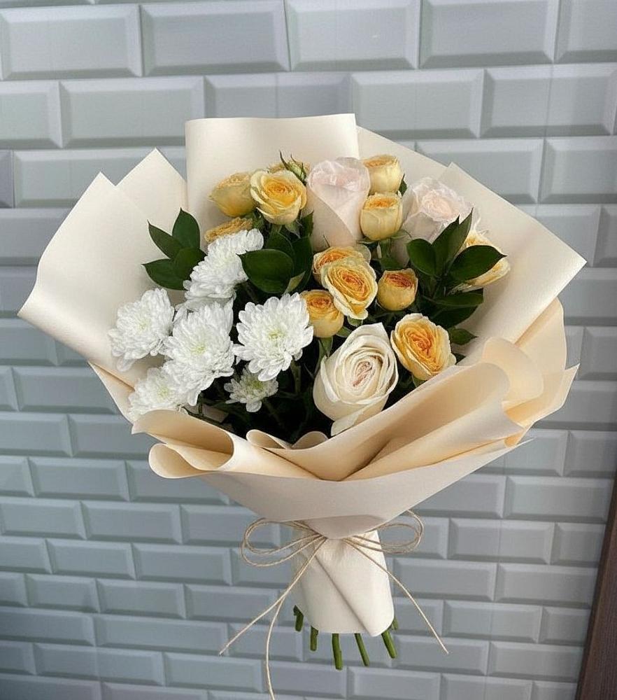 Букет цветов из: Розы и Хризантемы в Черном Яре