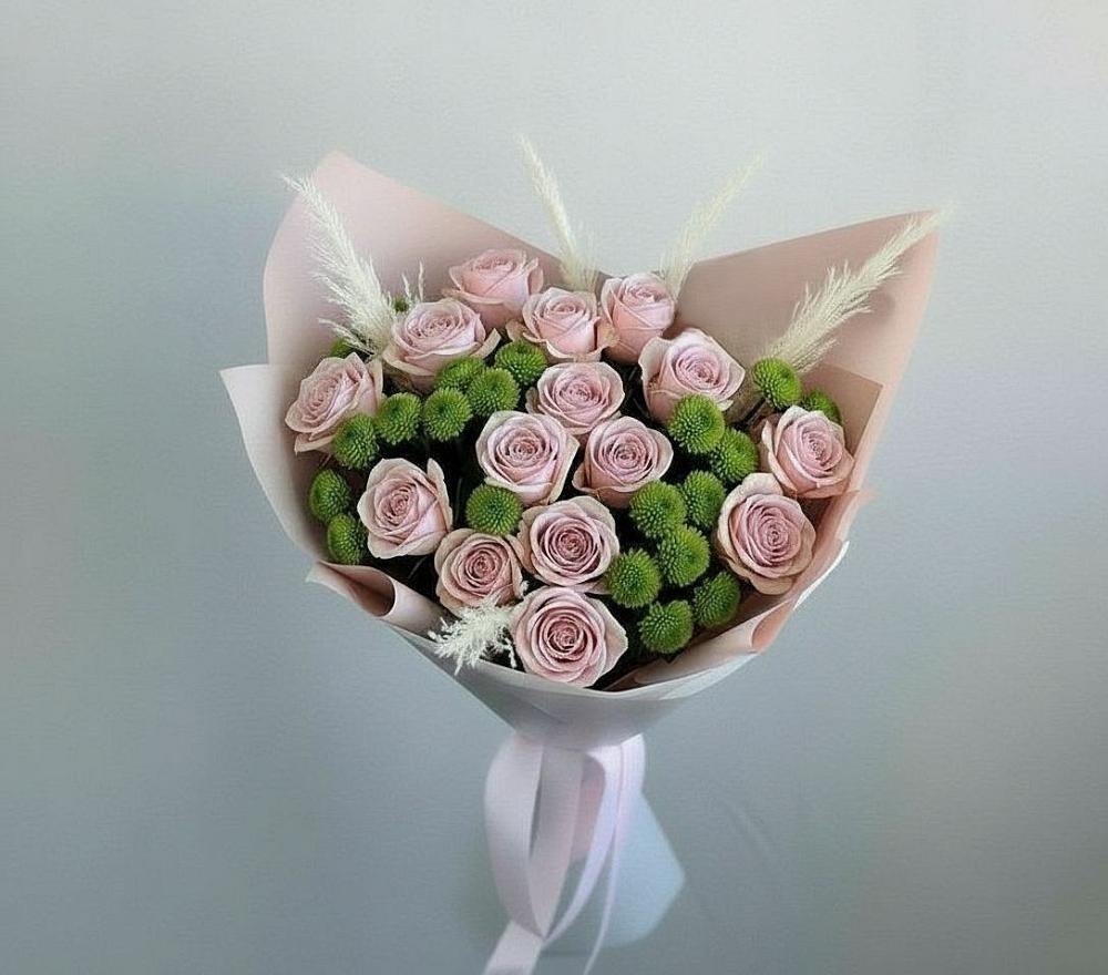 Букет цветов из: Розы и Хризантемы в Черном Яре