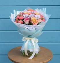 Букет цветов из:  Хризантемы и Розы в Черном Яре